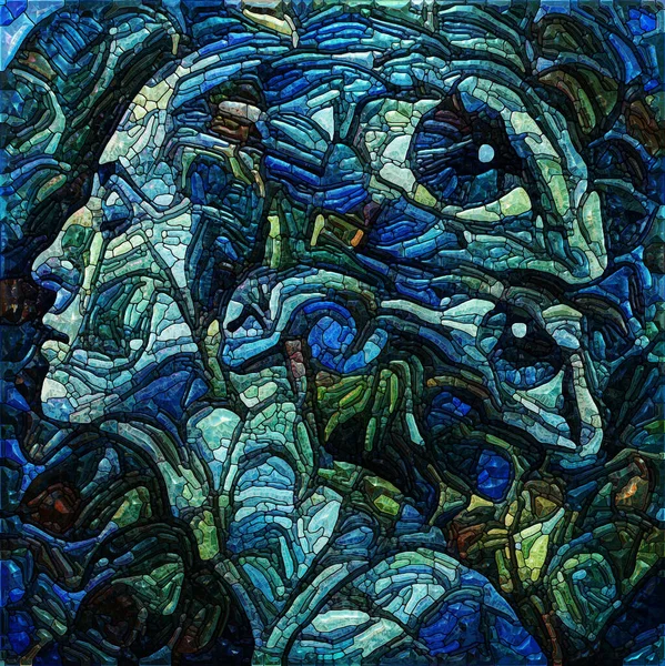 Mind Eye Series Glasmalerei Mit Einem Weiblichen Blick Auf Das — Stockfoto