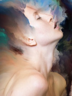 Kadın portresi. Şehvetli kız. Renk solunumu. Rüyalarımın kızı..