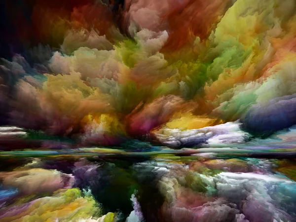 Spectraal Landschap Kleur Dromen Serie Achtergrond Ontwerp Van Verf Texturen — Stockfoto