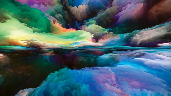 Paisagem Espectral Série Sonhos Cor Arranjo Pintura Texturas Nuvens Gradientes — Fotografia de Stock