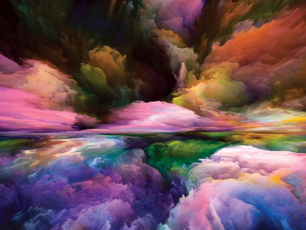 Tierra Espectral Serie Sueños Color Diseño Fondo Pintura Texturas Nubes — Foto de Stock