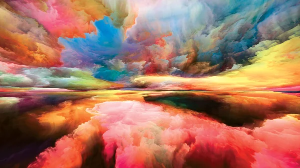 Spectral Landscape Seeing Never World Series Graphic Composition Colors Textures — 스톡 사진