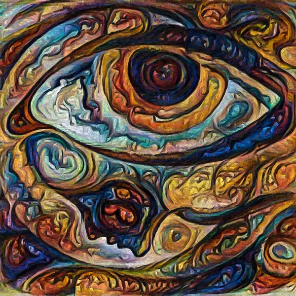 Serie Ojo Interior Silueta Humana Patrón Ojos Estilo Pintura Abstracta —  Fotos de Stock