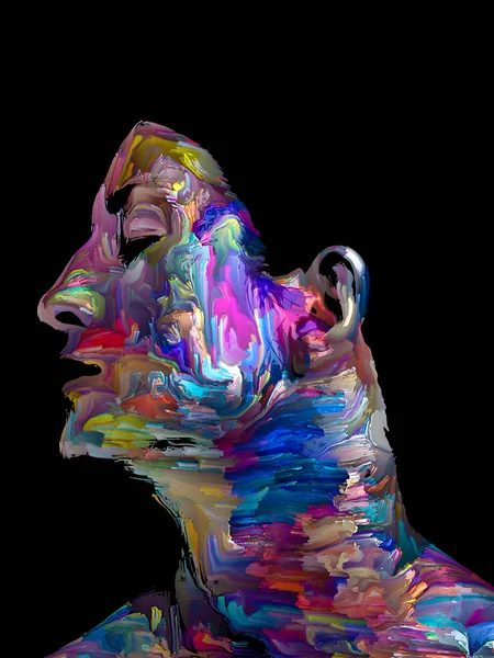 Wyraźny Kobiecy Portret Abstrakcyjne Tło Wykonane Cyfrowych Pociągnięć Farbą Temat — Zdjęcie stockowe