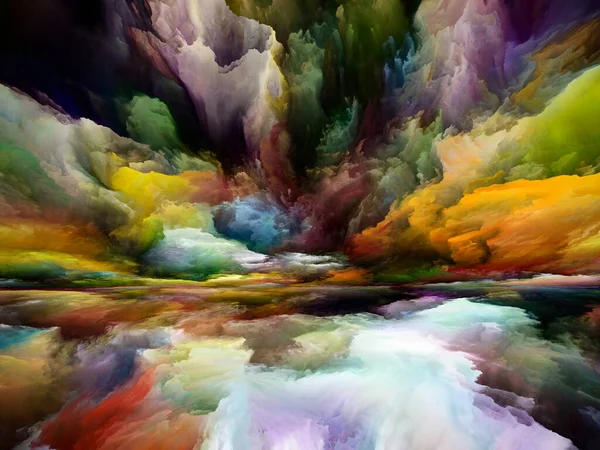 Paisaje Del Paraíso Serie Sueños Color Composición Pintura Texturas Nubes —  Fotos de Stock