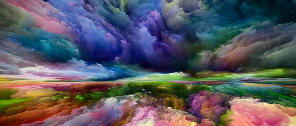 Regenbogenlandschaft Sehen Nie Weltserien Komposition Von Farben Texturen Und Farbwolken — Stockfoto