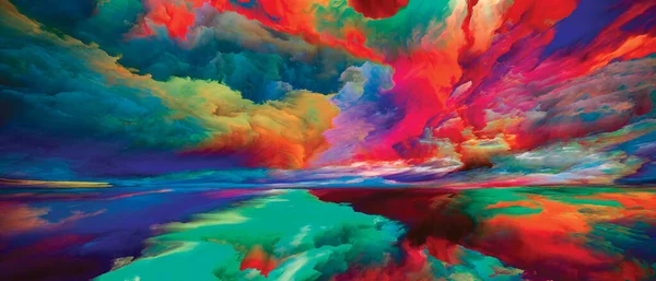 Rainbow Landscape Série Color Dreams Složení Barev Textur Gradientních Mraků — Stock fotografie