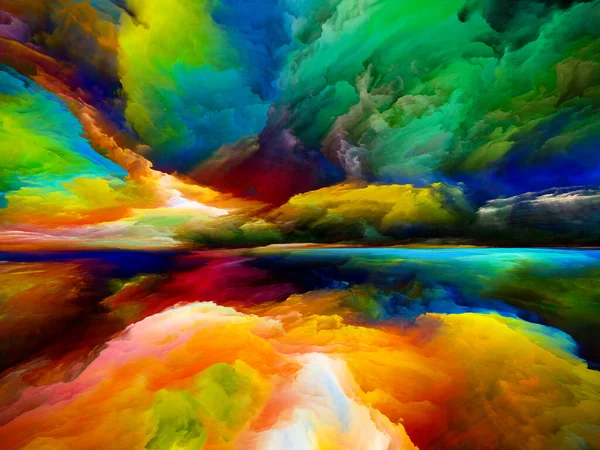 Paisaje Del Arco Iris Serie Sueños Color Composición Pintura Texturas — Foto de Stock
