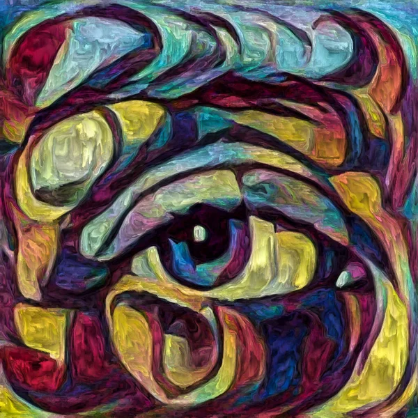 Artistic Vision Series Open Eye Rendered Abstract Painting Style Subject — Stock Photo, Image