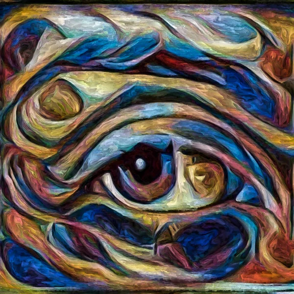 Artistic Vision Series Open Eye Rendered Abstract Painting Style Subject — Stock Photo, Image