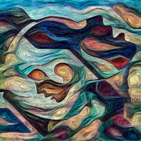 Estamos Todos Juntos Esto Siluetas Humanas Representadas Estilo Pintura Abstracta — Foto de Stock