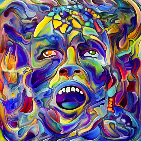 Color Laugh Series Abstract Rendering Laughing Male Head Subject Psychedelic — Stock Photo, Image