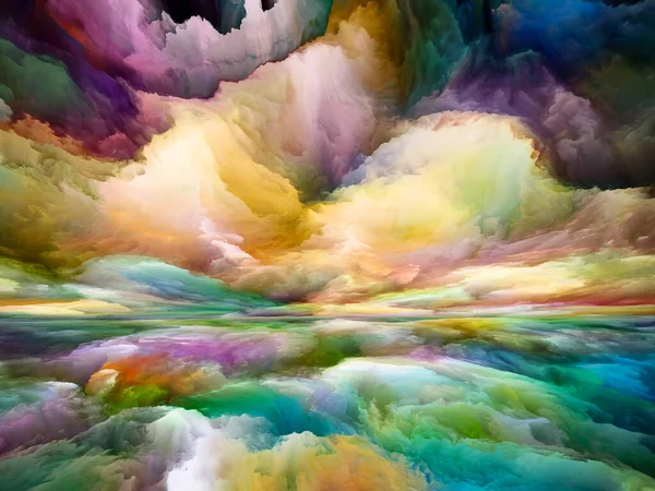 彩虹风景 见不到世界 适用于与生活 艺术和设计有关的项目的色彩 纹理和渐变云的组合 — 图库照片