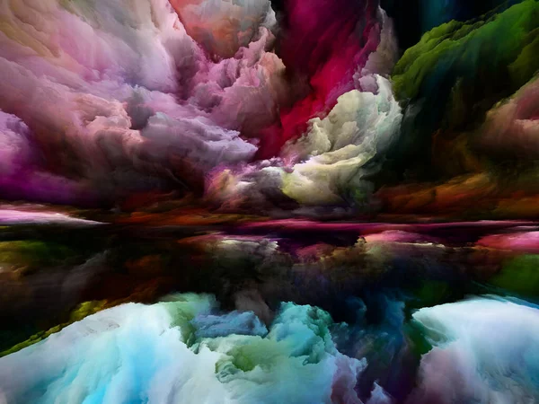Krajobraz Wyobraźni Seria Color Dreams Tło Farby Faktur Gradientowych Chmur — Zdjęcie stockowe