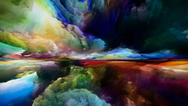 风景魔法 彩色梦系列 与内心世界 艺术和设计概念相关的绘画 纹理和渐变云彩图像 — 图库照片