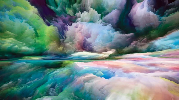 Mathematik Der Landschaft Seeing Never World Serie Zusammenspiel Von Farben — Stockfoto