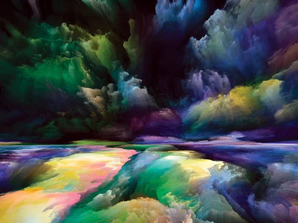 Matematyka Krajobrazu Nigdy Nie Widziałem Mistrzostw Świata Kreatywny Układ Kolorów — Zdjęcie stockowe