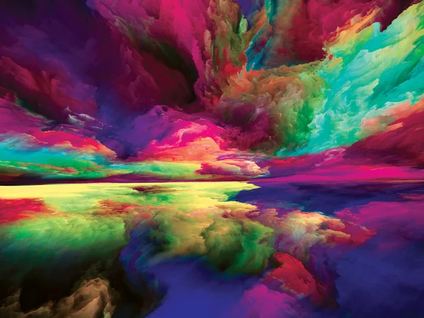 Imaginação Paisagem Série Sonhos Cor Design Feito Tinta Texturas Nuvens — Fotografia de Stock