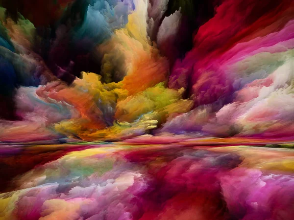 Worlds Landscapes Mind Series Creative Arrangement Bright Paint Motion Gradients — Stock Photo, Image