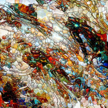 Yaşam Renkleri serisi. Canlı boyalı cam soyutlaması organik güçler ve doğanın iç enerjisi üzerine.