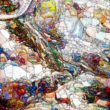 Yaşam Renkleri serisi. Organik güçler ve doğanın iç enerjisi üzerine dijital boyalı camların soyutlanması.