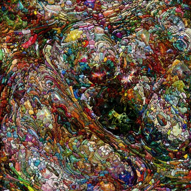 Yaşam Renkleri serisi. Organik güçler ve doğanın iç enerjisi üzerine dijital boyalı camların soyutlanması.