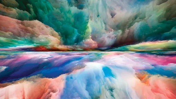 Mystery Landscape Color Dreams Series Interplay Paint Textures Gradient Clouds — Stock Photo, Image