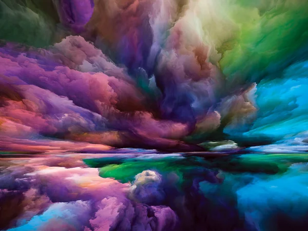 Paysage Imaginaire Série Color Dreams Design Fait Peinture Textures Nuages — Photo