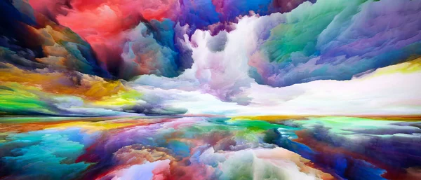 Terra Interior Ver Série Never World Fundo Cores Texturas Nuvens — Fotografia de Stock