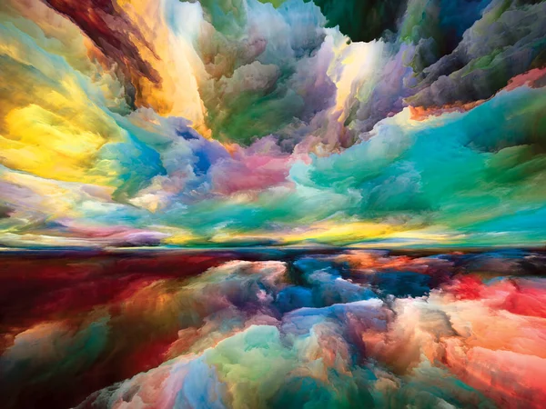Multicolor Landscape Vidět Seriál Nikdy Svět Tvůrčí Uspořádání Barev Textur — Stock fotografie