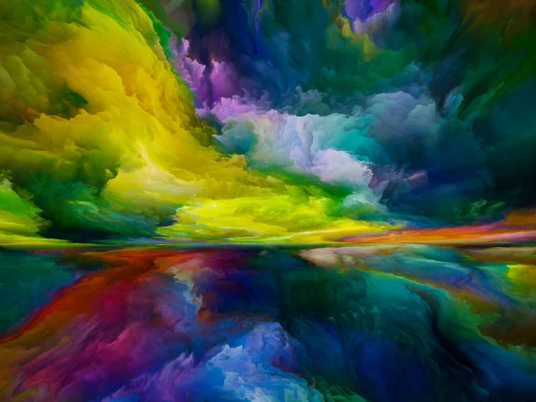 Regenbogenlandschaft Farbträume Komposition Von Farbe Texturen Und Farbwolken Für Arbeiten — Stockfoto