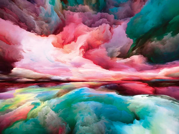 Multicolor Landscape Seeing Never World Series Creative Arrangement Colors Textures — Stock Photo, Image