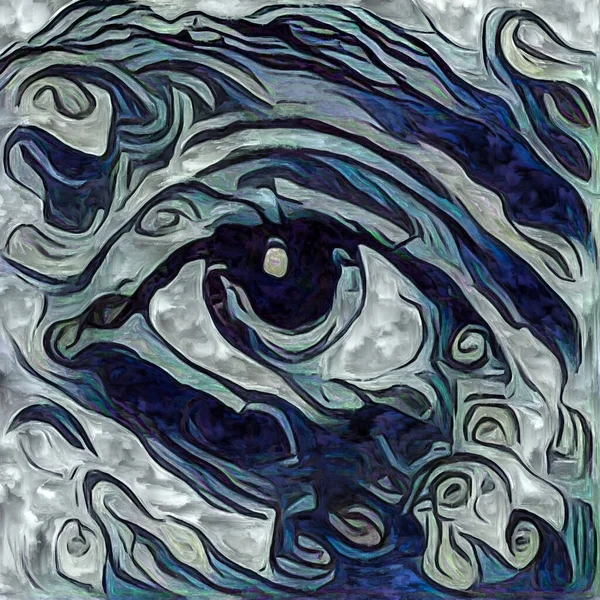 Artistic Vision Series Female Eye Rendered Abstract Painting Style Subject — Stock Photo, Image