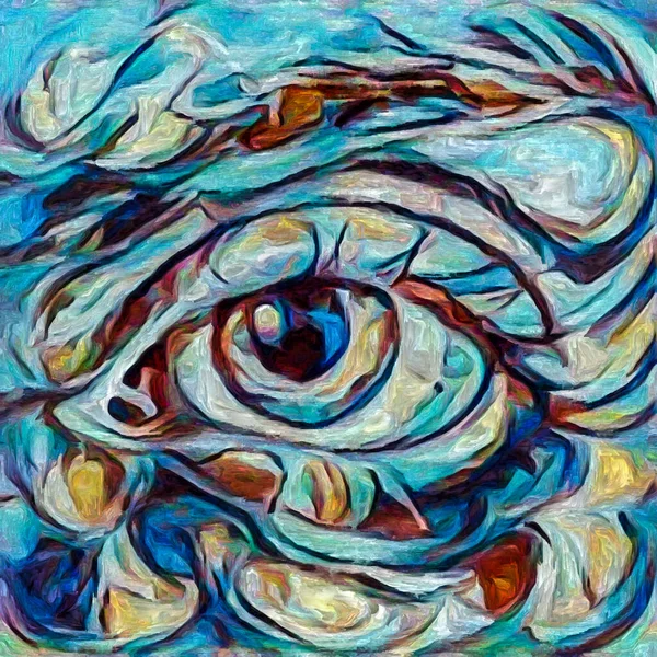 Artistic Vision Series Girls Eye Rendered Abstract Painting Style Subject — Stock Photo, Image