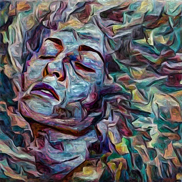 Naar Lichtserie Vrouwelijk Portret Weergegeven Abstracte Schilderstijl Het Onderwerp Innerlijke — Stockfoto