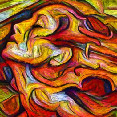 İnsan serisi olmak. Aklı başında. İç benlik psikolojisi, sanatsal zihin, zihinsel parçalanma ve yaratıcılık üzerine biçimlendirilmiş kadın portresi.