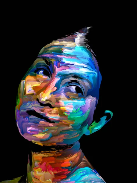 Kifejező Női Portré Digitális Festékvonások Művészi Absztrakciója Kreatív Energia Témakörében — Stock Fotó