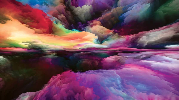 Спектральный Пейзаж Серия Color Dreams Организация Красок Текстур Градиентных Облаков — стоковое фото