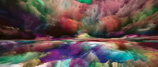 Радужный Пейзаж Серия Color Dreams Дизайн Состоящий Краски Текстур Градиентных — стоковое фото