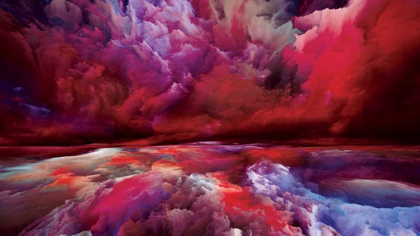 内部景观 彩色梦系列 由绘画 纹理和渐变的云彩组成 主题是内心世界 艺术和设计 — 图库照片