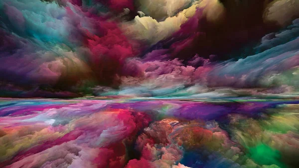 Paysage Spectral Série Color Dreams Fond Artistique Peinture Textures Nuages — Photo