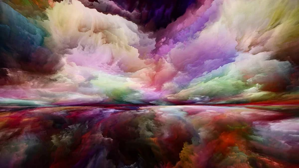 Mistério Paisagem Série Sonhos Cor Arranjo Criativo Pintura Texturas Nuvens — Fotografia de Stock