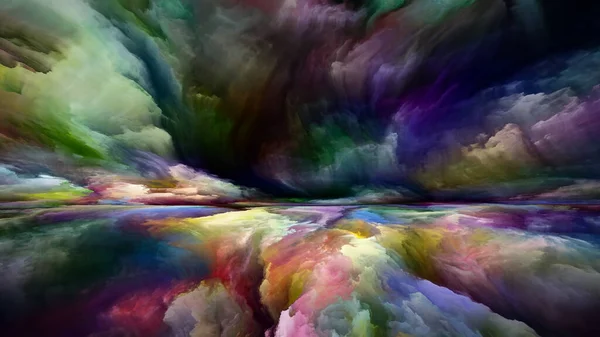 Mistero Del Paesaggio Serie Color Dreams Disposizione Creativa Vernice Texture — Foto Stock