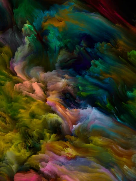 Colore Serie Turbinio Composizione Movimento Colorato Vernice Liquida Tela Sul — Foto Stock