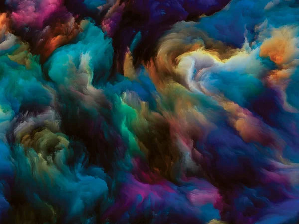 Color Swirl Series Arrangement Colorful Motion Liquid Paint Canvas Theme — Stock Photo, Image