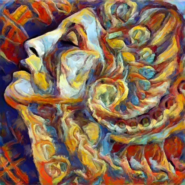 Ткань Единства Дизайн Фона Толстой Холст Краски Тему Человеческих Связей — стоковое фото