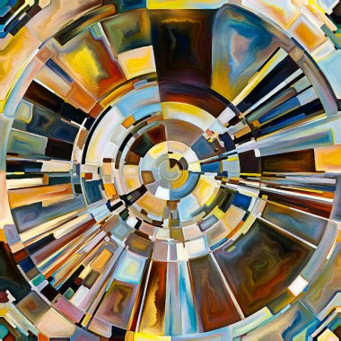 Dua Çemberi serisi. Diskin soyutlanması, ışınları ve yayılan renk ve organik dokunun yaşam enerjisinin ve gücünün kaynağını temsil etmesi..