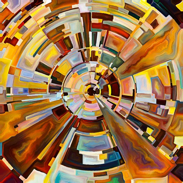 Seria Cercul Rugăciunii Acuarelă Abstractă Disc Raze Arcuri Culoare Radiantă — Fotografie, imagine de stoc