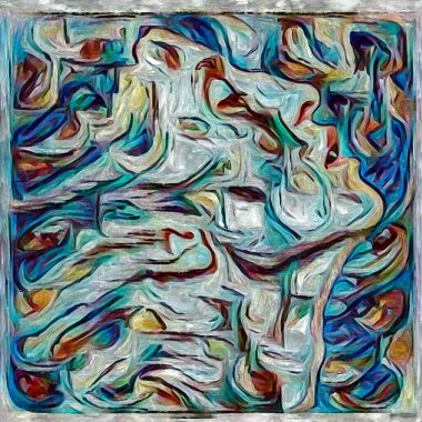 Inner Roads dizisinde. İç dünya, yaratıcılık ve sanat üzerine soyut resim tarzında yapılmış kadın portresi.