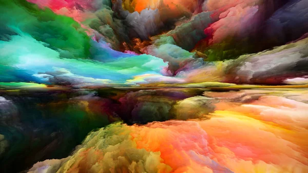 Paesaggio Spettrale Serie Color Dreams Disposizione Vernice Texture Nuvole Gradiente — Foto Stock